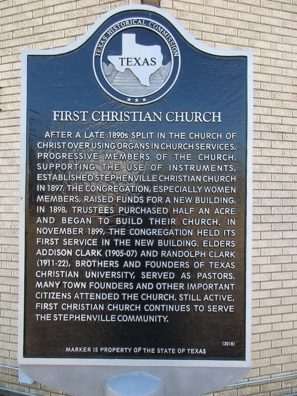 First Christian Church Marker. Click for full size. First Christian Church Marker image. Click for full size.