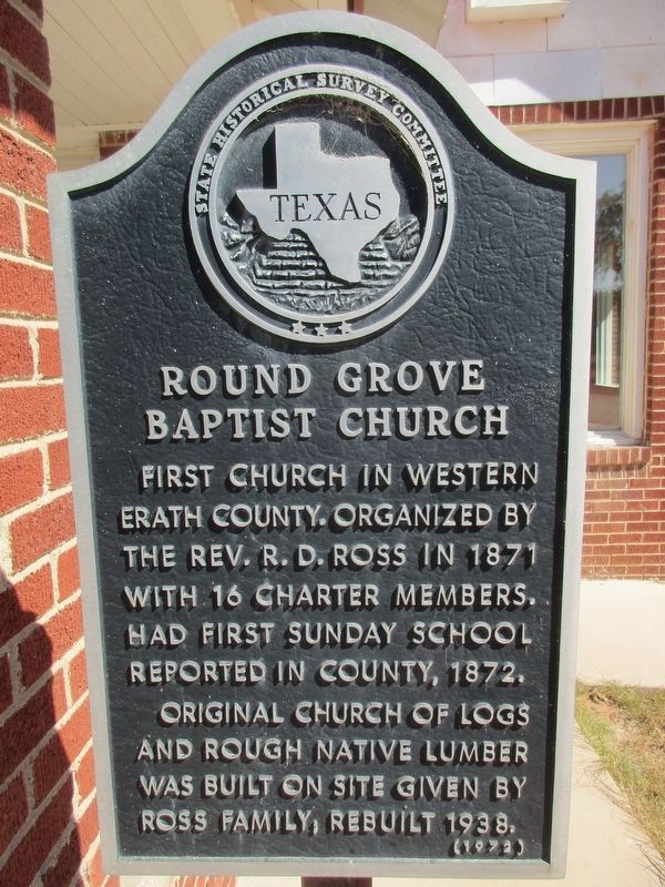 Round Grove Baptist Church Marker. Click for full size. Round Grove Baptist Church Marker image. Click for full size.