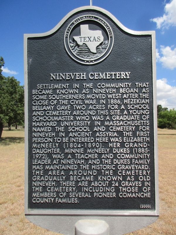 Nineveh Cemetery Marker. Click for full size. Nineveh Cemetery Marker image. Click for full size.