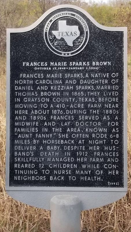 Frances Marie Sparks Brown Marker image. Click for full size.