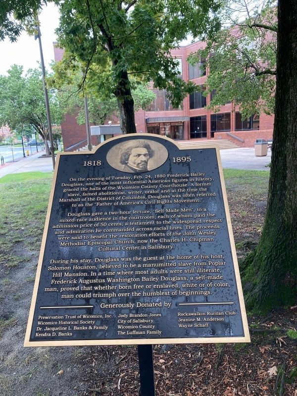 Frederick Douglass in Salisbury Marker. Click for full size. Frederick Douglass in Salisbury Marker image. Click for full size.