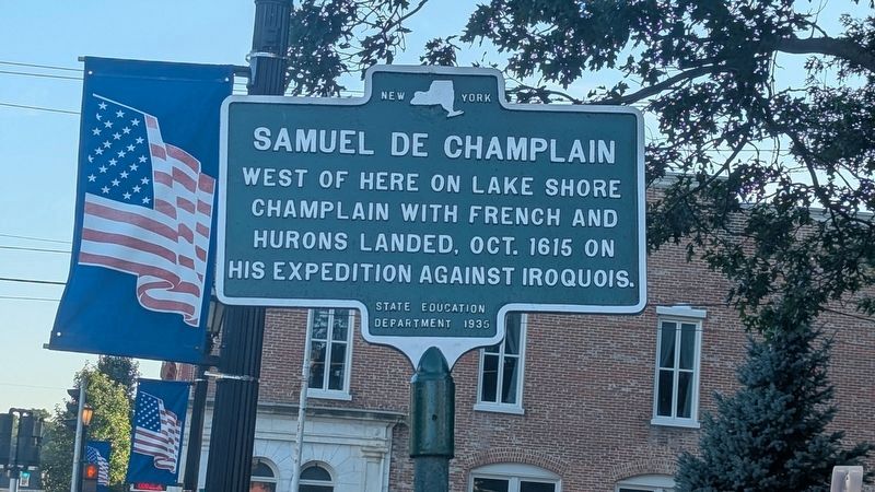Samuel De Champlain Marker refurbished. Click for full size. Samuel De Champlain Marker refurbished image. Click for full size.