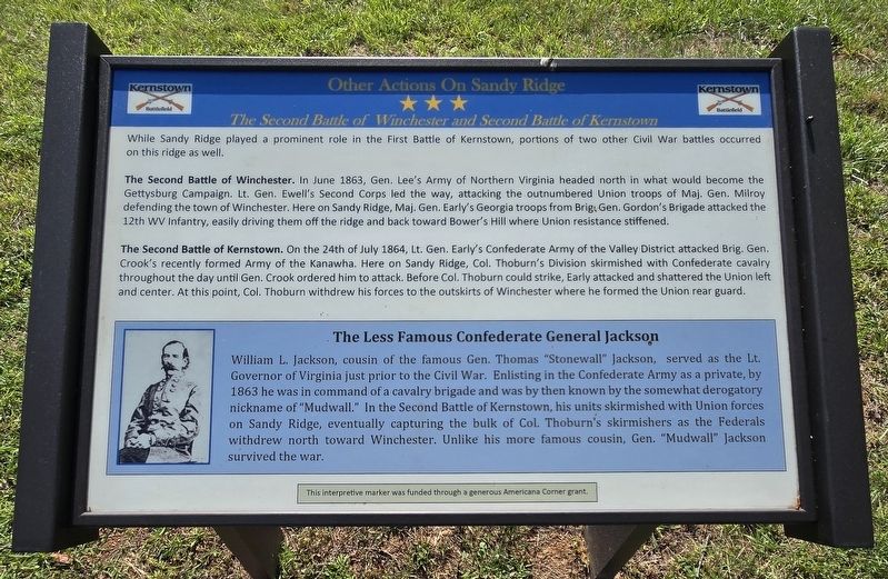 Other Actions On Sandy Ridge Marker. Click for full size. Other Actions On Sandy Ridge Marker image. Click for full size.