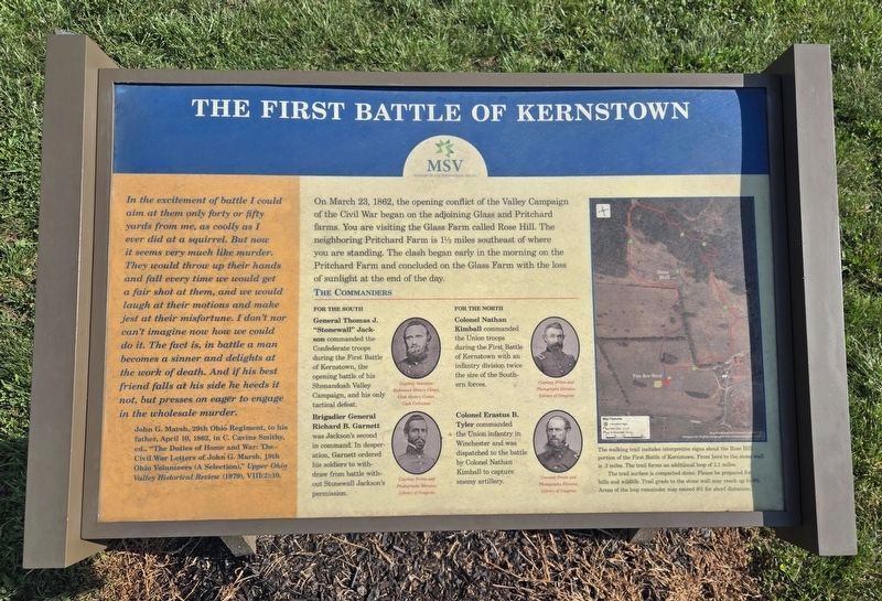 The First Battle Of Kernstown Marker. Click for full size. The First Battle Of Kernstown Marker image. Click for full size.