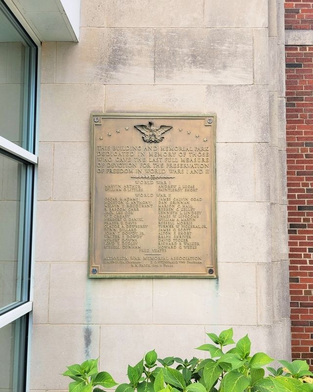 War Memorial Building Marker. Click for full size. War Memorial Building Marker image. Click for full size.