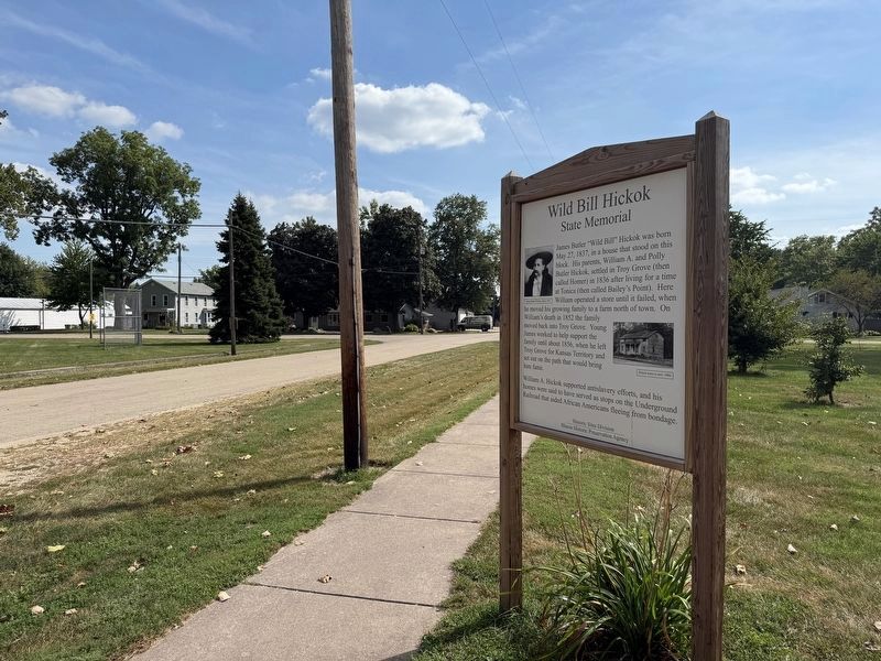 Wild Bill Hickok Marker & Main Street. Click for full size. Wild Bill Hickok Marker & Main Street image. Click for full size.