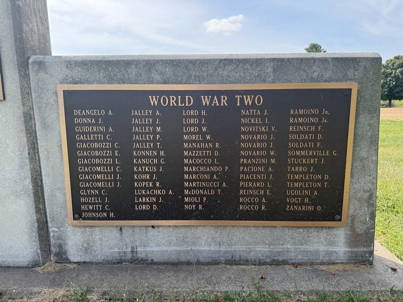World War Two Plaque. Click for full size. World War Two Plaque image. Click for full size.