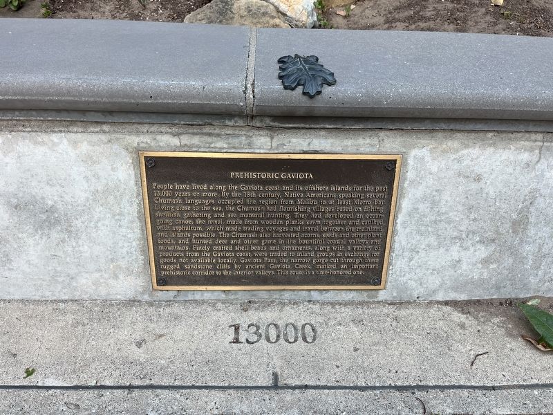 Prehistoric Gaviota Marker. Click for full size. Prehistoric Gaviota Marker image. Click for full size.