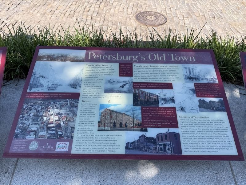 Petersburg's Old Town Marker. Click for full size. Petersburg's Old Town Marker image. Click for full size.