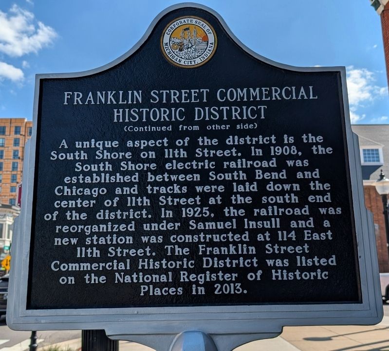 Franklin Street Commercial Historic District Marker, Side Two image. Click for full size.