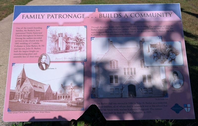 Family Patronage Builds A Community Marker. Click for full size. Family Patronage Builds A Community Marker image. Click for full size.
