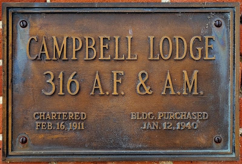 Campbell Lodge 316 Marker. Click for full size. Campbell Lodge 316 Marker image. Click for full size.