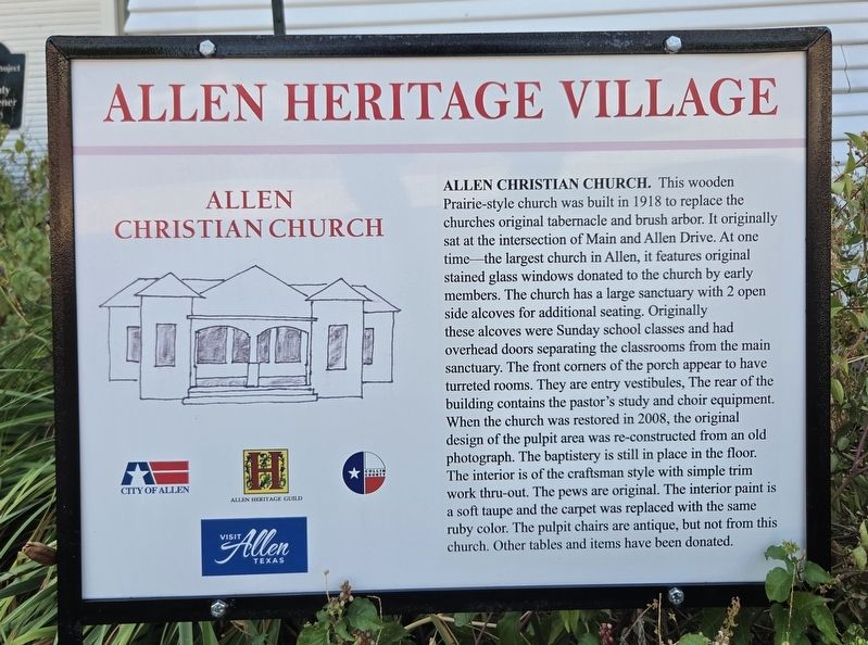 Allen Christian Church Marker. Click for full size. Allen Christian Church Marker image. Click for full size.