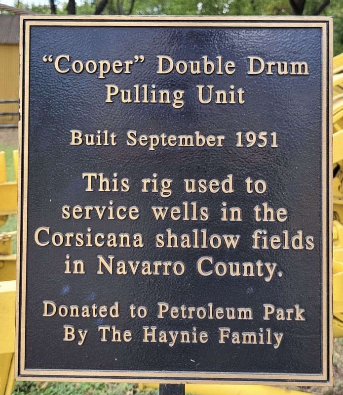 Cooper Double Drum Pulling Unit Marker. Click for full size. Cooper Double Drum Pulling Unit Marker image. Click for full size.