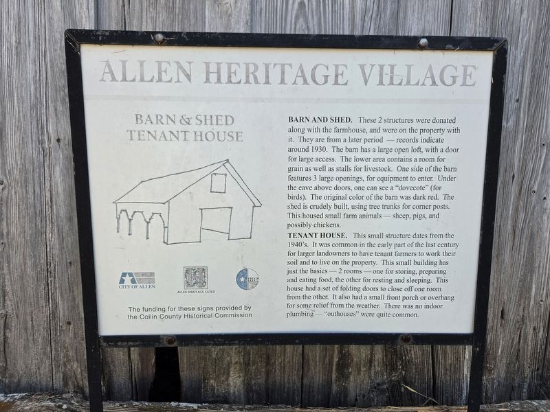 Barn & Shed / Tenant House Marker image. Click for full size.