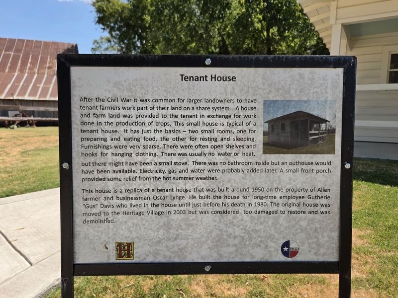 Tenant House Marker. Click for full size. Tenant House Marker image. Click for full size.