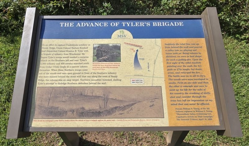 The Advance of Tyler's Brigade Marker. Click for full size. The Advance of Tyler's Brigade Marker image. Click for full size.