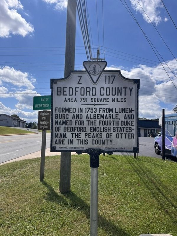 Bedford County / Campbell County Marker. Click for full size. Bedford County / Campbell County Marker image. Click for full size.