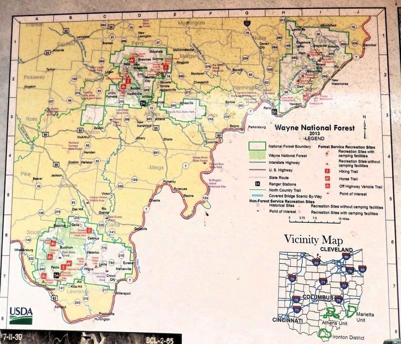 Marker detail: Wayne National Forest. Click for full size. Marker detail: Wayne National Forest image. Click for full size.