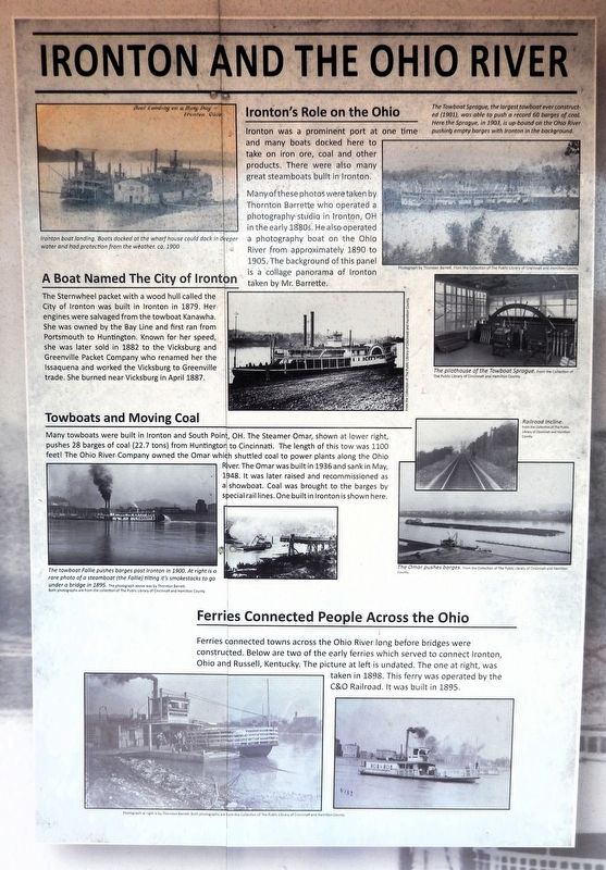 Ironton and the Ohio River Marker. Click for full size. Ironton and the Ohio River Marker image. Click for full size.