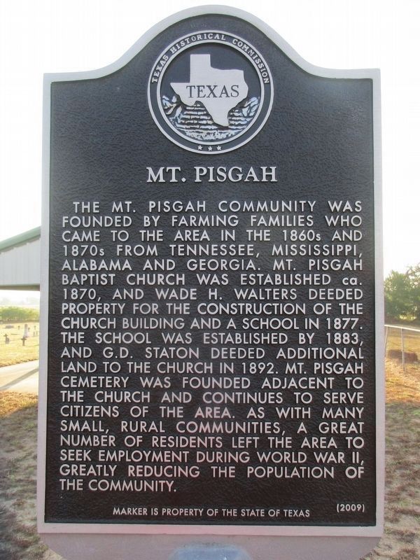 Mt. Pisgah Marker. Click for full size. Mt. Pisgah Marker image. Click for full size.