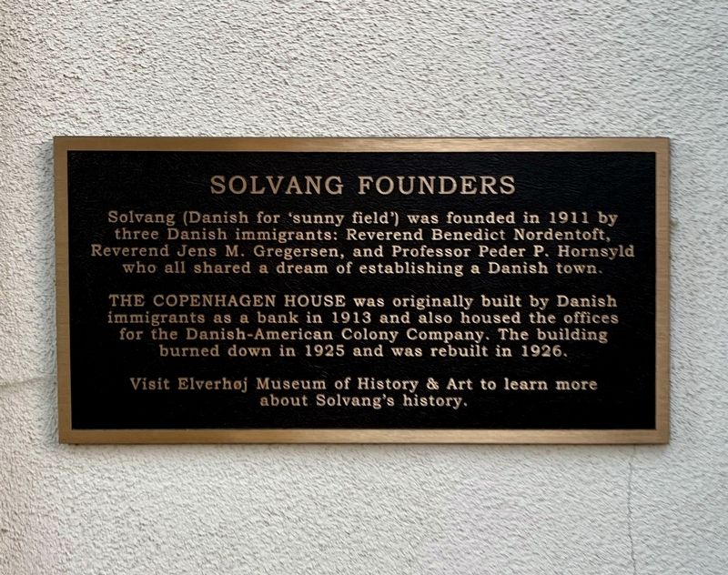Solvang Founders Marker. Click for full size. Solvang Founders Marker image. Click for full size.