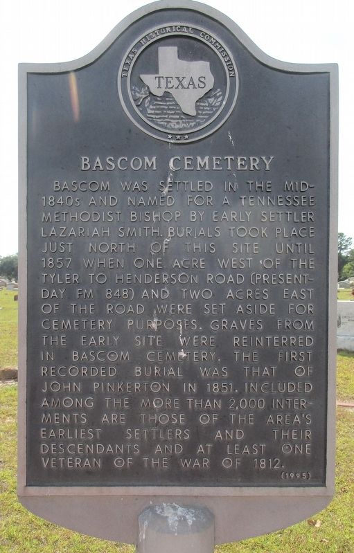 Bascom Cemetery Marker. Click for full size. Bascom Cemetery Marker image. Click for full size.
