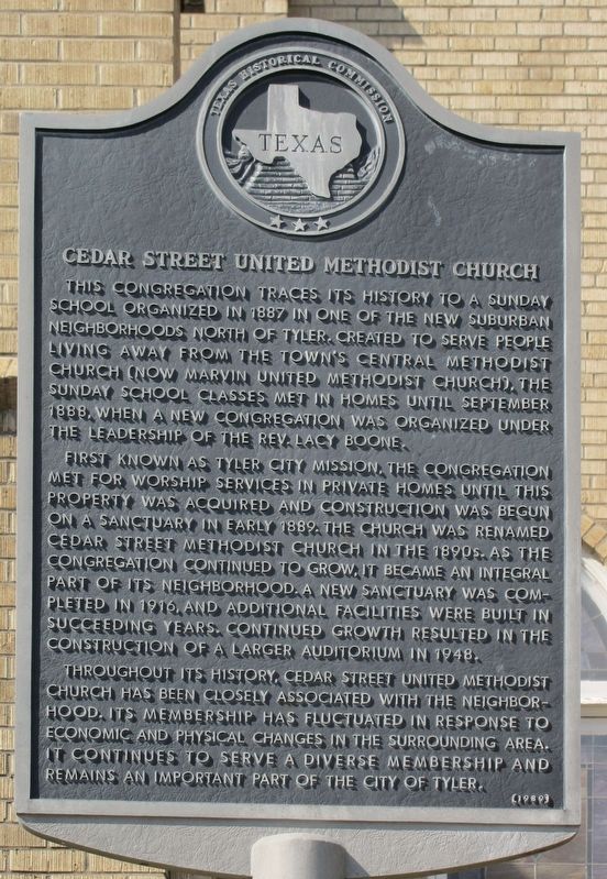 Cedar Street United Methodist Church Marker image. Click for full size.