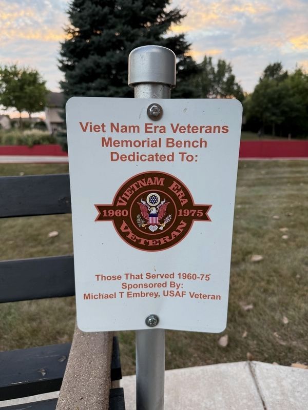 Viet Nam Era Veterans Memorial Bench Marker. Click for full size. Viet Nam Era Veterans Memorial Bench Marker image. Click for full size.