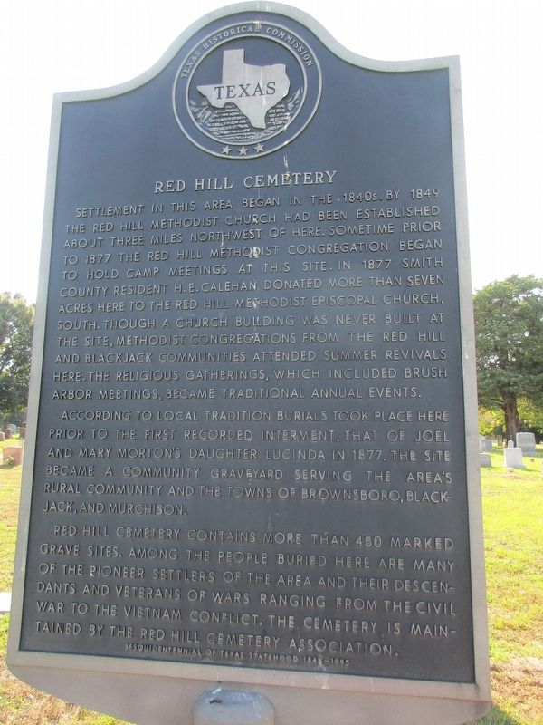Red Hill Cemetery Marker. Click for full size. Red Hill Cemetery Marker image. Click for full size.