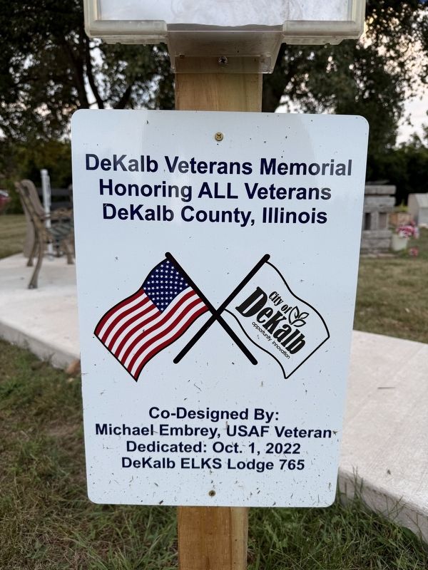 DeKalb Veterans Memorial Marker. Click for full size. DeKalb Veterans Memorial Marker image. Click for full size.