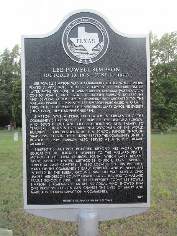 Lee Powell Simpson Marker image. Click for full size.