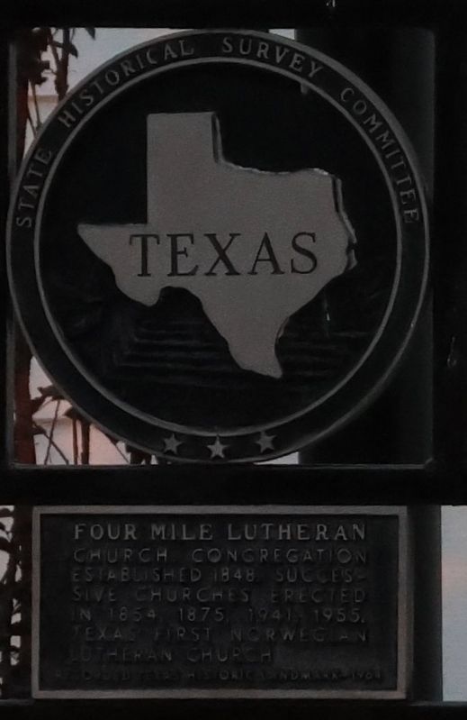 Four Mile Lutheran Church Marker. Click for full size. Four Mile Lutheran Church Marker image. Click for full size.