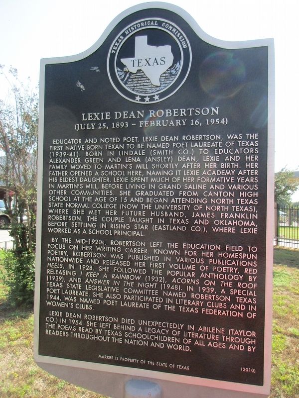 Lexie Dean Robertson Marker. Click for full size. Lexie Dean Robertson Marker image. Click for full size.