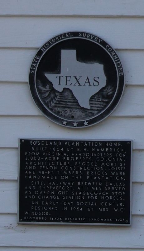Roseland Plantation Home Marker image. Click for full size.