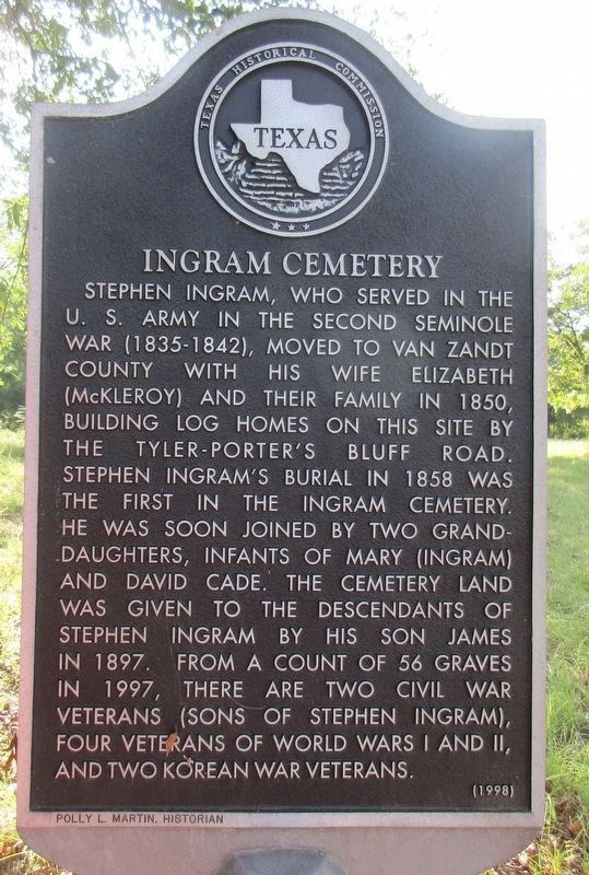 Ingram Cemetery Marker. Click for full size. Ingram Cemetery Marker image. Click for full size.