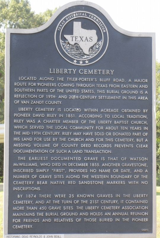 Liberty Cemetery Marker. Click for full size. Liberty Cemetery Marker image. Click for full size.