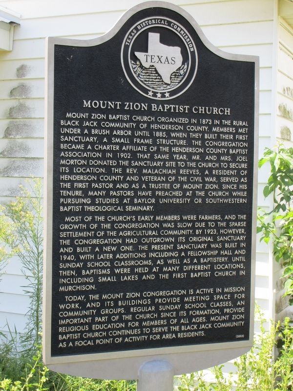 Mount Zion Baptist Church Marker. Click for full size. Mount Zion Baptist Church Marker image. Click for full size.