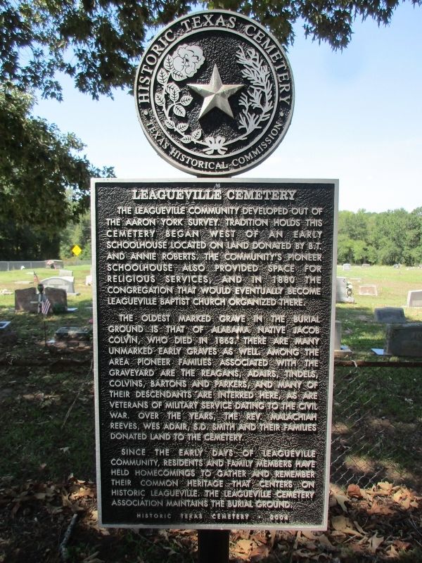 Leagueville Cemetery Marker. Click for full size. Leagueville Cemetery Marker image. Click for full size.