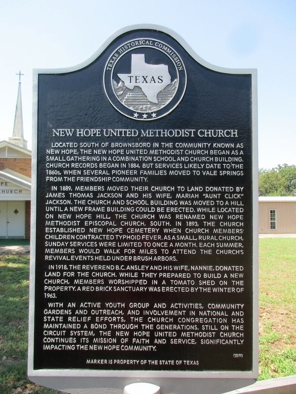 New Hope United Methodist Church Marker. Click for full size. New Hope United Methodist Church Marker image. Click for full size.