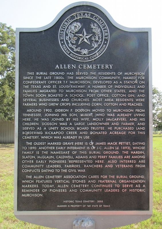 Allen Cemetery Marker. Click for full size. Allen Cemetery Marker image. Click for full size.