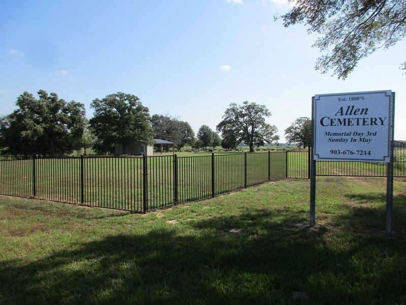 Allen Cemetery and marker. Click for full size. Allen Cemetery and marker image. Click for full size.