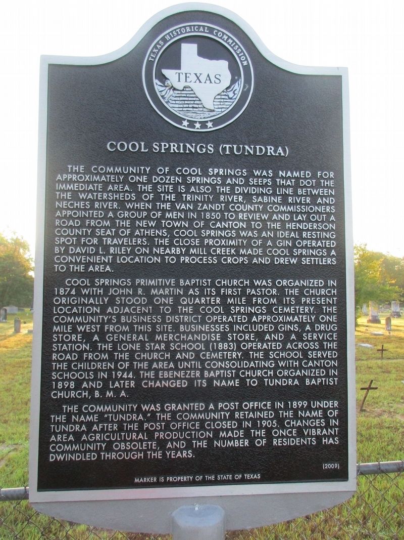 Cool Springs (Tundra) Marker. Click for full size. Cool Springs (Tundra) Marker image. Click for full size.