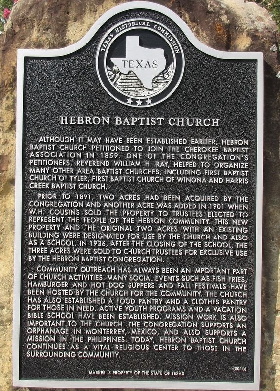 Hebron Baptist Church Marker. Click for full size. Hebron Baptist Church Marker image. Click for full size.