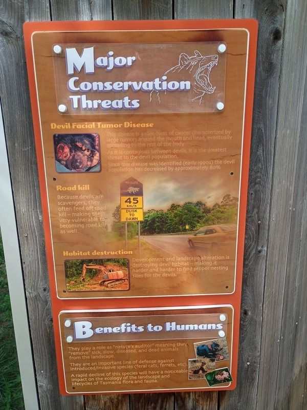 Major Conservation Threats Marker. Click for full size. Major Conservation Threats Marker image. Click for full size.
