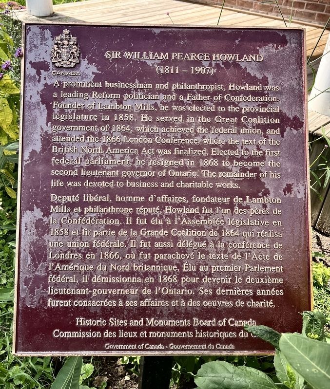 Sir William Pearce Howland Marker image. Click for full size.