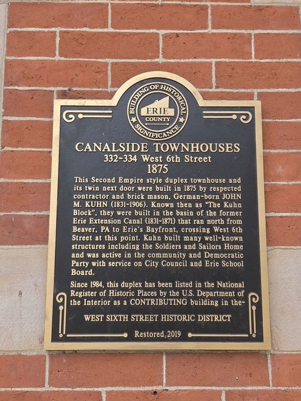 Canalside Townhouses Marker. Click for full size. Canalside Townhouses Marker image. Click for full size.