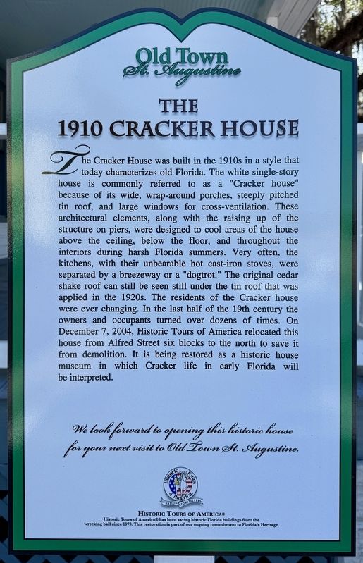 The 1910 Cracker House Marker. Click for full size. The 1910 Cracker House Marker image. Click for full size.