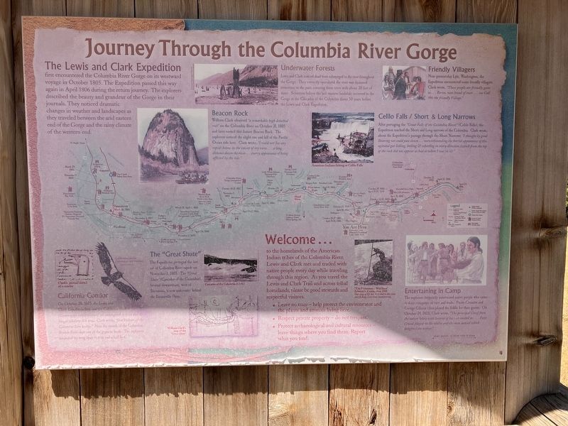 Journey Through the Columbia River Gorge Marker. Click for full size. Journey Through the Columbia River Gorge Marker image. Click for full size.
