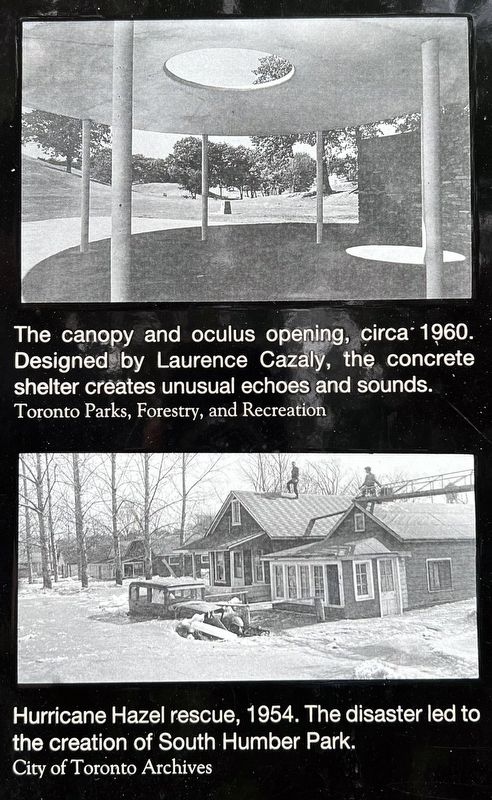 South Humber Park Pavilion marker photos and captions detail (left) image. Click for full size.